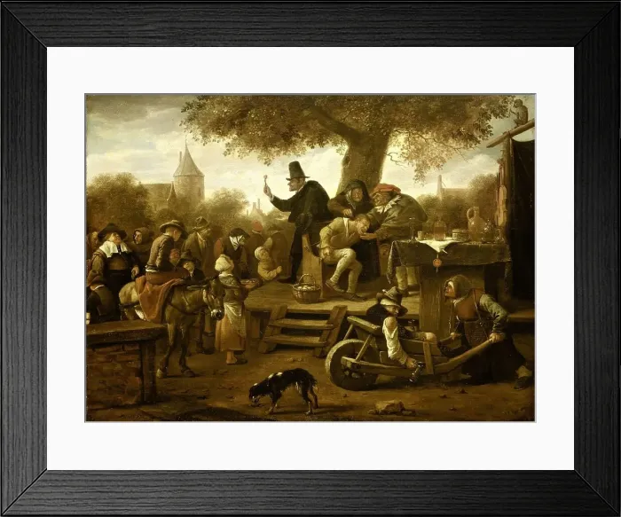 Framed Print : The quack, 1650-1660. Creator: Jan Steen Framed Print : The quack, 1650-1660. Creator: Jan Steen