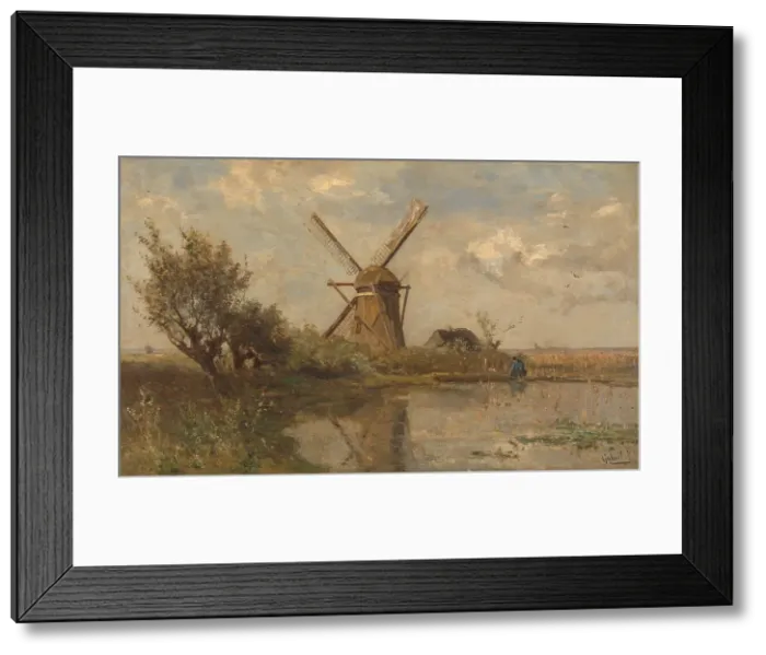 Framed Print : Windmill on a Pond, c.1860-c.1903. Creator: Paul Joseph Constantin Gabriel Framed Print : Windmill on a Pond, c.1860-c.1903. Creator: Paul Joseph Constantin Gabriel