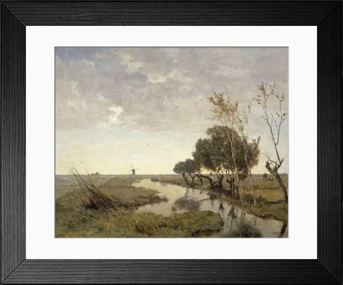 Framed Print : A Watercourse near Abcoude, 1878. Creator: Paul Joseph Constantin Gabriel Framed Print : A Watercourse near Abcoude, 1878. Creator: Paul Joseph Constantin Gabriel