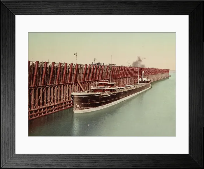 Framed Print : The Escanaba ore docks, c1898. Creator: Unknown Framed Print : The Escanaba ore docks, c1898. Creator: Unknown