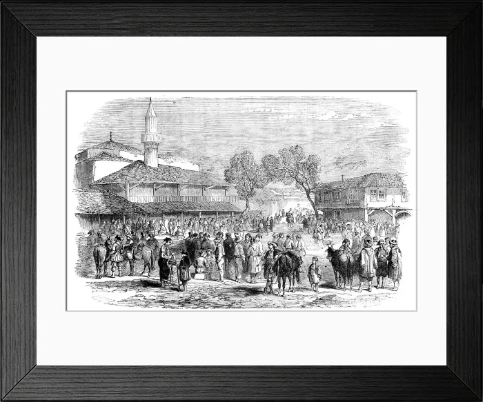 Framed Print : A Street at Schumla, 1856. Creator: Unknown Framed Print : A Street at Schumla, 1856. Creator: Unknown