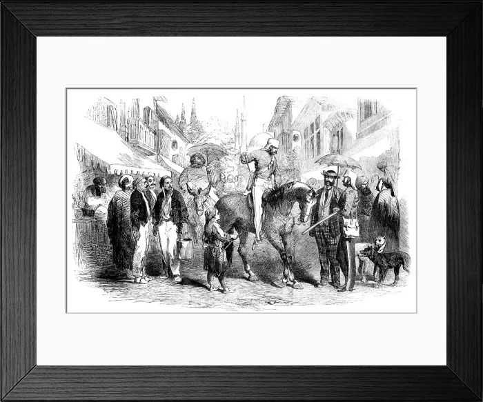 Framed Print : A Street at Constantinople, 1856. Creator: Unknown Framed Print : A Street at Constantinople, 1856. Creator: Unknown