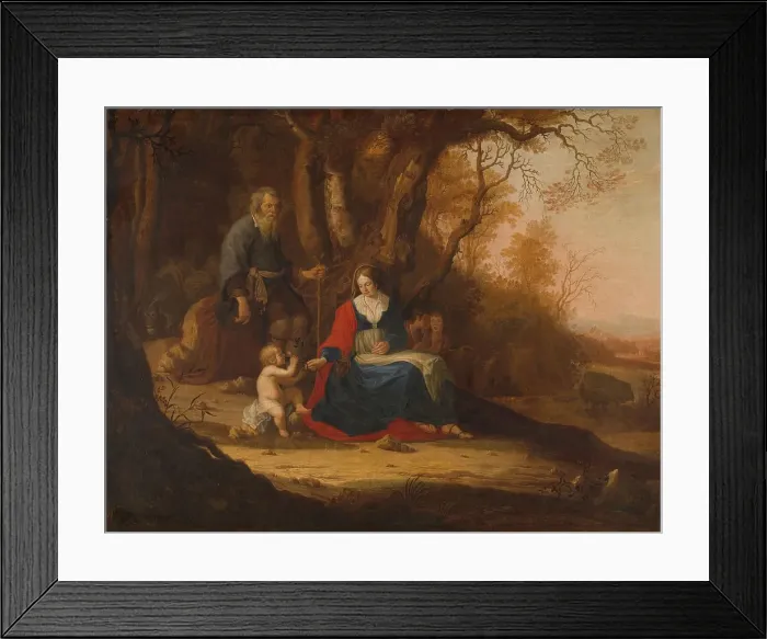 Framed Print : Rest on the Flight into Egypt, 1643. Creator: Paulus van Vianen II Framed Print : Rest on the Flight into Egypt, 1643. Creator: Paulus van Vianen II