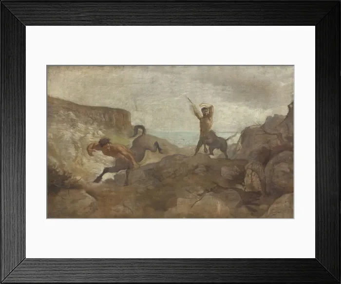 Framed Print : Centaurs Hunting Boars, 1866-1867. Creator: Ludvig Abelin Schou Framed Print : Centaurs Hunting Boars, 1866-1867. Creator: Ludvig Abelin Schou