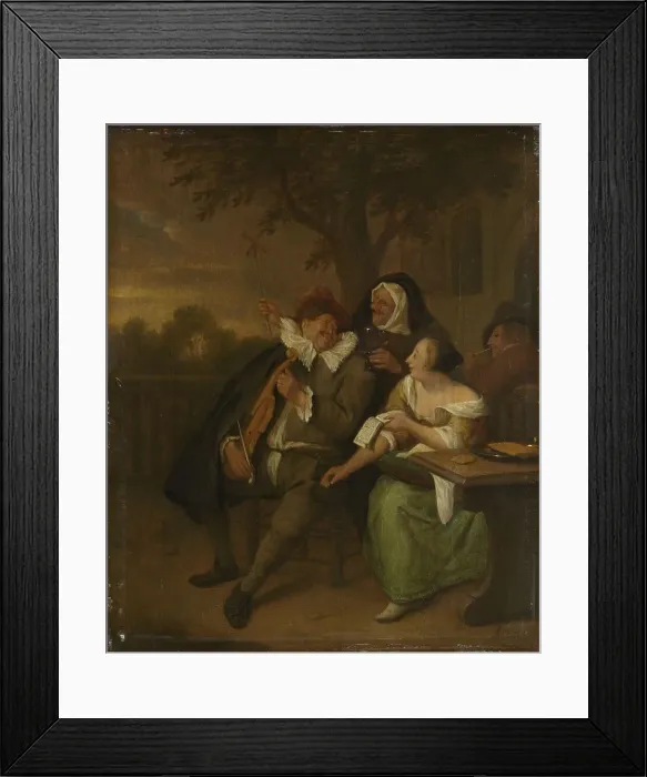 Framed Print : Man with a fiddle in bad company, 1670-1700. Creator: Unknown Framed Print : Man with a fiddle in bad company, 1670-1700. Creator: Unknown
