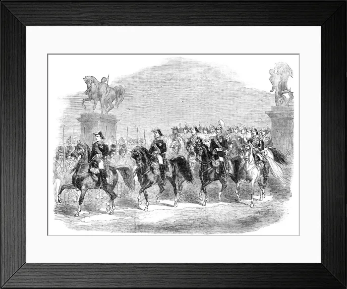 Framed Print : The Emperor of the French and Count Orloff proceeding to the Grand Review, in the Champ de Mars, 185 Creator: Unknown Framed Print : The Emperor of the French and Count Orloff proceeding to the Grand Review, in the Champ de Mars, 185 Creator: Unknown