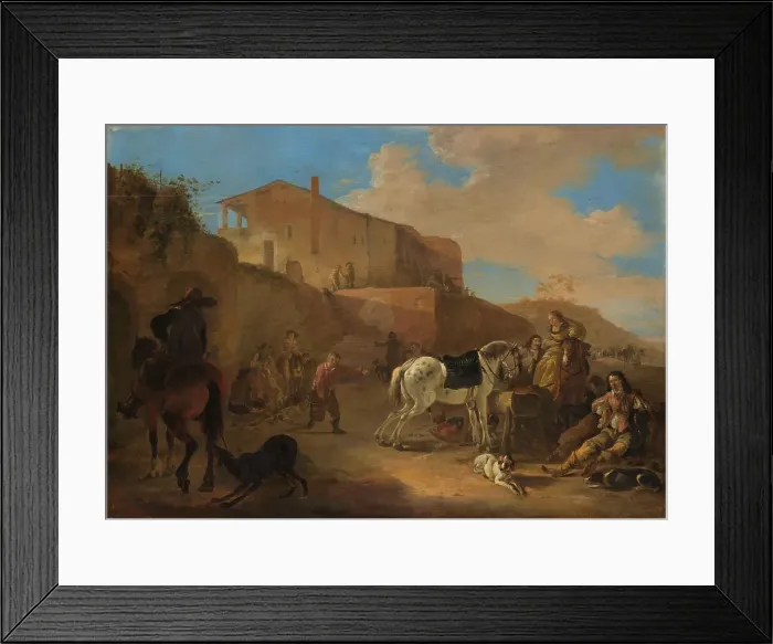 Framed Print : The hunting party, 1649. Creator: Dirck Stoop Framed Print : The hunting party, 1649. Creator: Dirck Stoop