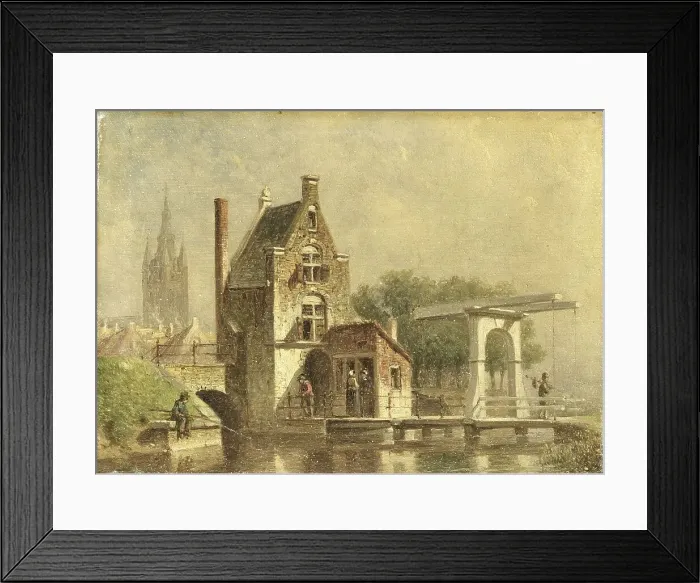 Framed Print : The Koepoort (Cow Gate) in Delft, 1850-1892. Creator: Pieter Gerard Vertin Framed Print : The Koepoort (Cow Gate) in Delft, 1850-1892. Creator: Pieter Gerard Vertin
