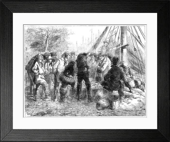 Framed Print : Sale of Herrings, on the Quay, Great Yarmouth, 1856. Creator: Walter Ray Woods Framed Print : Sale of Herrings, on the Quay, Great Yarmouth, 1856. Creator: Walter Ray Woods