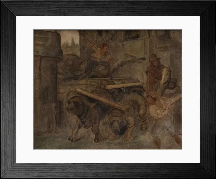 Framed Print : Roman Workmen Transporting an Antique Imperial Statue from the Colosseum through the...1866-1867. Creator: Ludvig Abelin Schou Framed Print : Roman Workmen Transporting an Antique Imperial Statue from the Colosseum through the...1866-1867. Creator: Ludvig Abelin Schou
