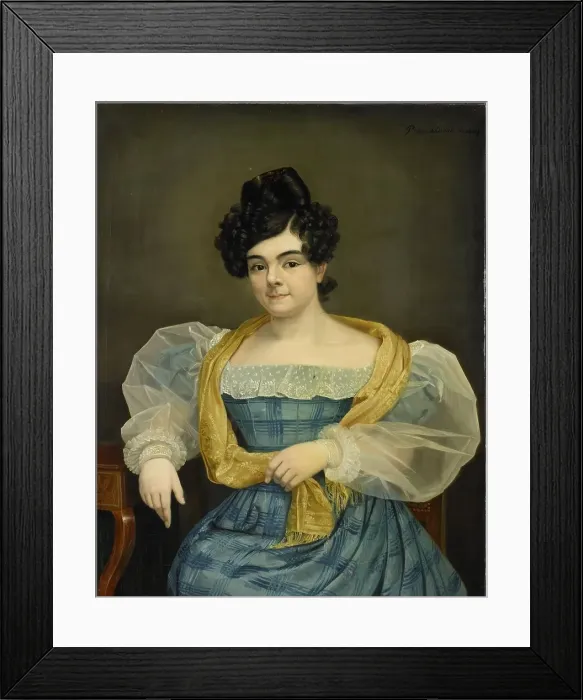 Framed Print : Portrait of Adriana Johanna van Wijck, Wife of Johannes Ploos van Amstel, 1829. Creator: Petrus van Schendel Framed Print : Portrait of Adriana Johanna van Wijck, Wife of Johannes Ploos van Amstel, 1829. Creator: Petrus van Schendel