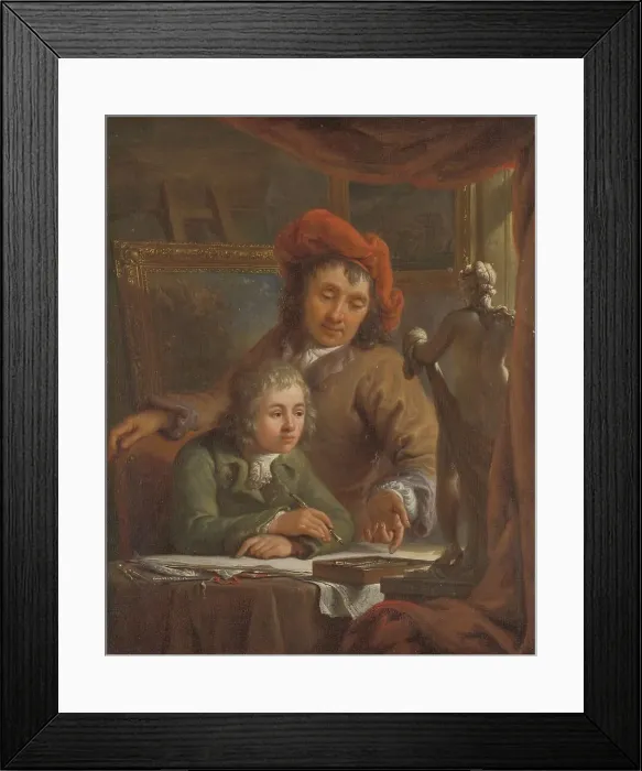 Framed Print : The Drawing Lesson, c.1790-c.1809. Creator: Abraham van Strij Framed Print : The Drawing Lesson, c.1790-c.1809. Creator: Abraham van Strij