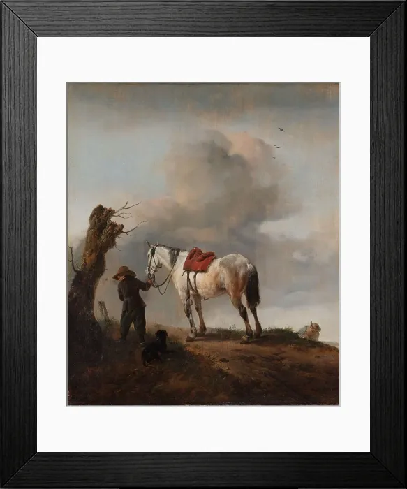 Framed Print : The Grey Horse, c.1646. Creator: Philips Wouwerman Framed Print : The Grey Horse, c.1646. Creator: Philips Wouwerman