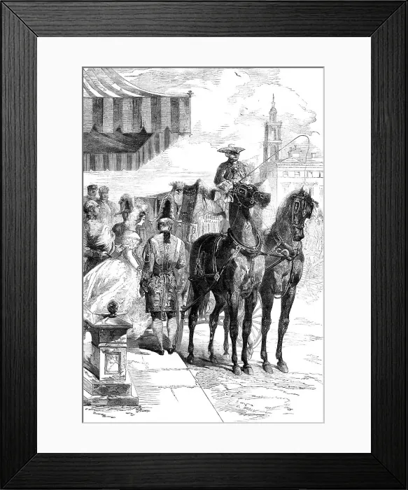 Framed Print : The London Season - Going to the Drawingroom, 1856. Creator: Edmund Morin Framed Print : The London Season - Going to the Drawingroom, 1856. Creator: Edmund Morin