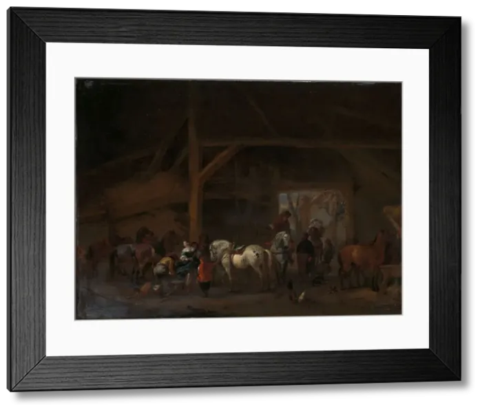 Framed Print : A Stable, c.1665-1668. Creator: Philips Wouwerman Framed Print : A Stable, c.1665-1668. Creator: Philips Wouwerman