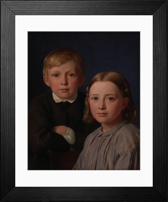 Framed Print : Jens Simmelkær Asmussen and Katrine Asmussen as children, 1867. Creator: Constantin Hansen Framed Print : Jens Simmelkær Asmussen and Katrine Asmussen as children, 1867. Creator: Constantin Hansen