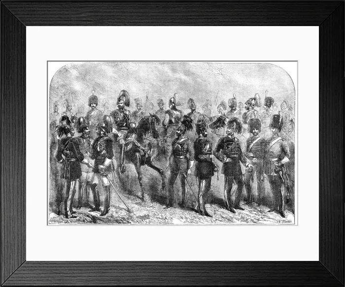 Framed Print : New Uniforms of the British Cavalry, 1856. Creator: Charles William Sheeres Framed Print : New Uniforms of the British Cavalry, 1856. Creator: Charles William Sheeres