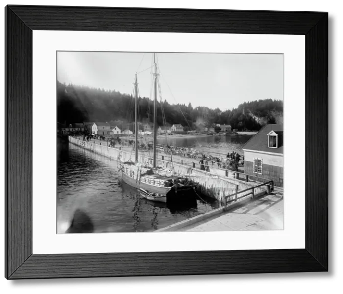 Framed Print : Pier at Murray Bay, St. Lawrence River, between 1890 and 1901. Creator: Unknown Framed Print : Pier at Murray Bay, St. Lawrence River, between 1890 and 1901. Creator: Unknown