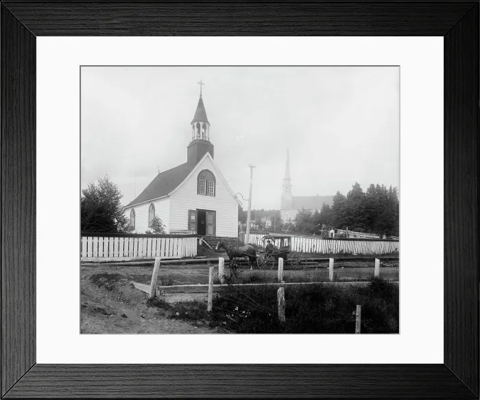 Framed Print : Chapel of the Jesuit Mission, Tadousac [sic], between 1890 and 1901. Creator: Unknown