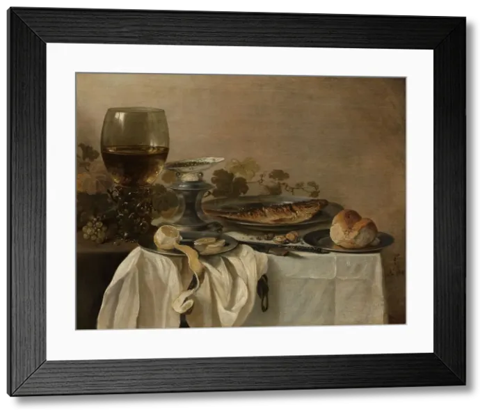 Framed Print : Still Life with a Fish, 1647. Creator: Pieter Claesz Framed Print : Still Life with a Fish, 1647. Creator: Pieter Claesz