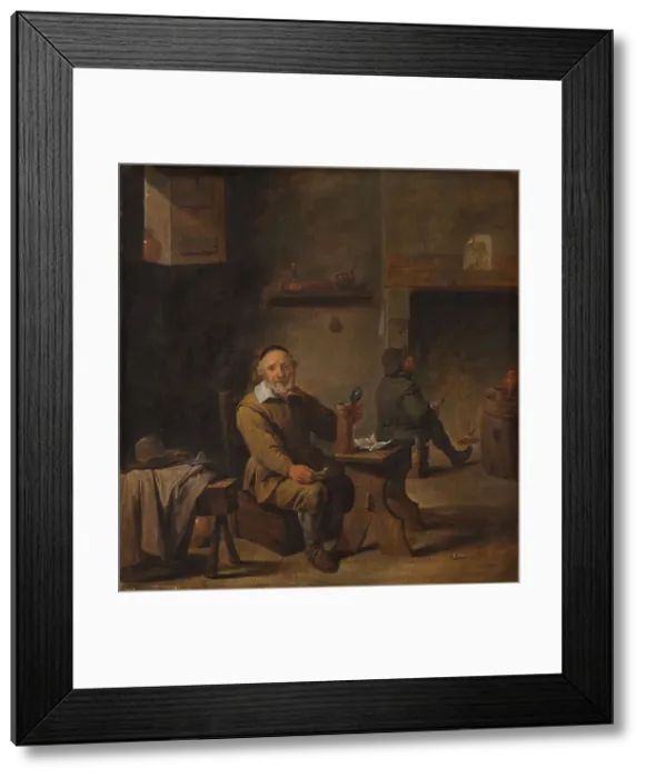 Framed Print : Elderly Man Seated in a Tavern, c.1645. Creator: Unknown Framed Print : Elderly Man Seated in a Tavern, c.1645. Creator: Unknown