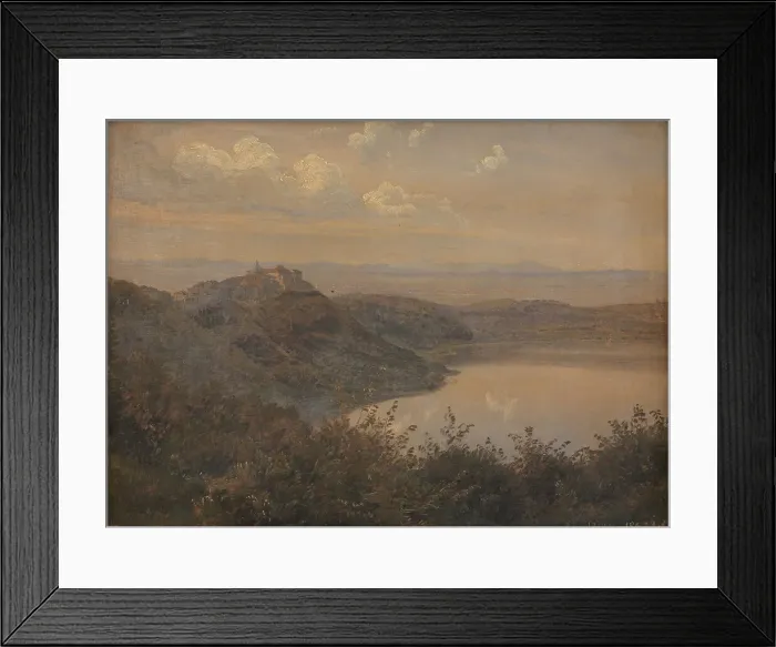 Framed Print : A View towards Castel Gandolfo, Italy, 1868. Creator: Janus Andreas Bartholin la Cour Framed Print : A View towards Castel Gandolfo, Italy, 1868. Creator: Janus Andreas Bartholin la Cour