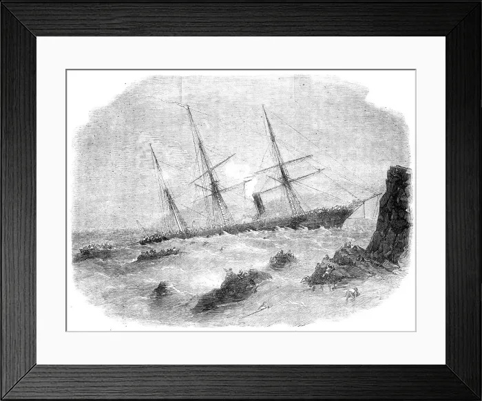 Framed Print : Wreck of the Chilian Steamer Cazador, 1856. Creator: Smyth. Wreck of the Chilian Steamer Cazador, 1856. Creator: Smyth Framed Print : Wreck of the Chilian Steamer Cazador, 1856. Creator: Smyth. Wreck of the Chilian Steamer Cazador, 1856. Creator: Smyth