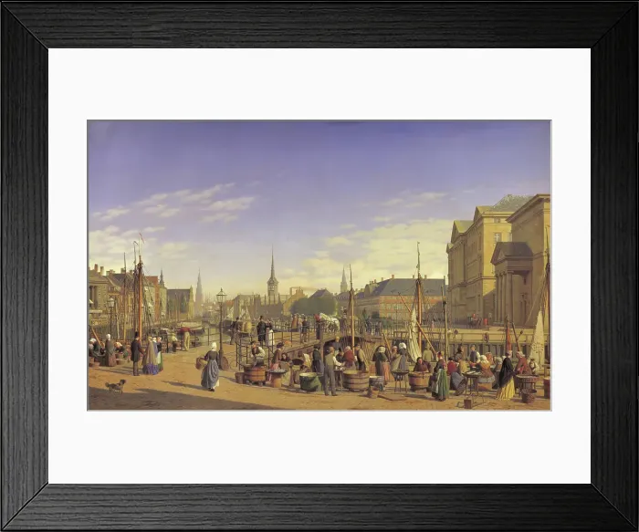 Framed Print : View from Gammel Strand towards Christiansborg, 1868. Creator: Heinrich Hansen Framed Print : View from Gammel Strand towards Christiansborg, 1868. Creator: Heinrich Hansen
