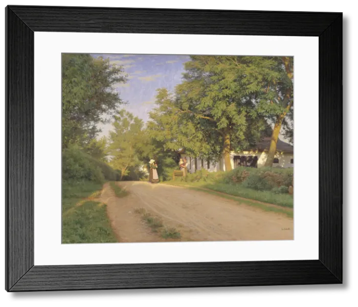 Framed Print : Road through a village, 1868-1896. Creator: Ludvig Christian Brinck Seidelin Kabell Framed Print : Road through a village, 1868-1896. Creator: Ludvig Christian Brinck Seidelin Kabell