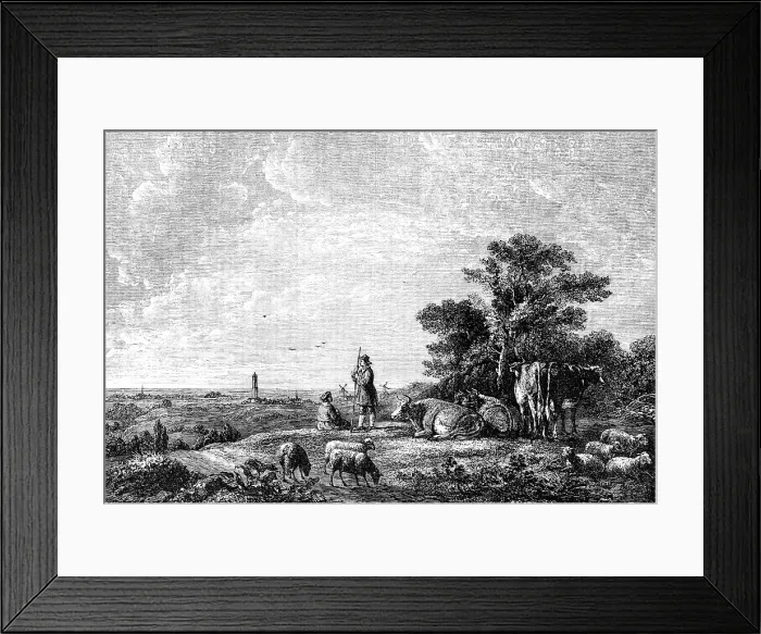 Framed Print : Noon-Day Rest - painted by Cuyp, 1856. Creator: Unknown. Noon-Day Rest - painted by Cuyp, 1856. Creator: Unknown Framed Print : Noon-Day Rest - painted by Cuyp, 1856. Creator: Unknown. Noon-Day Rest - painted by Cuyp, 1856. Creator: Unknown