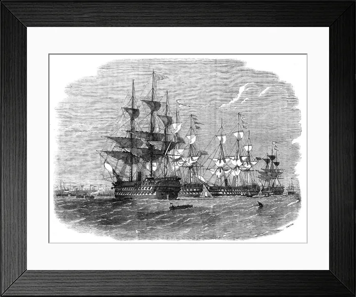 Framed Print : The Approaching Naval Review - H.M. Divisional Ships of the Gun-Boat Flotilla, at Moorings off Ryde, Creator: Smyth Framed Print : The Approaching Naval Review - H.M. Divisional Ships of the Gun-Boat Flotilla, at Moorings off Ryde, Creator: Smyth