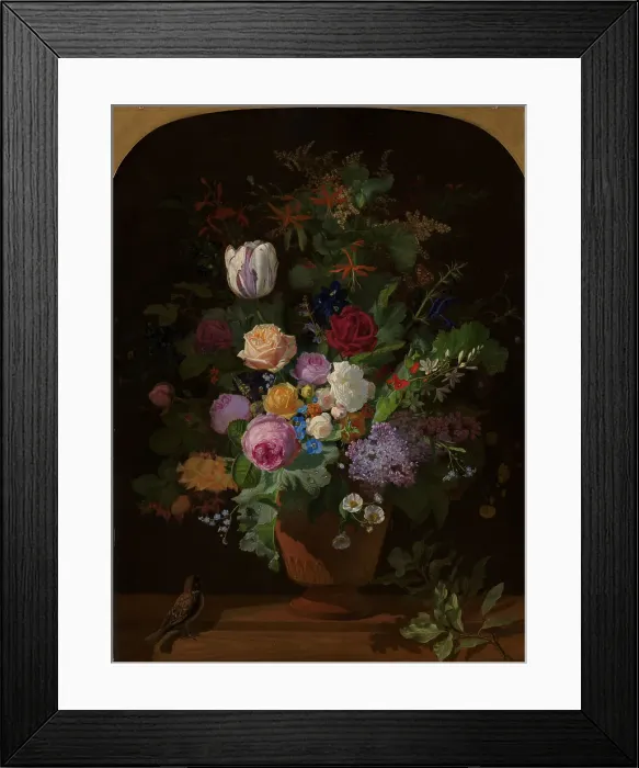 Framed Print : Flowers in a Vase, 1869. Creator: Otto Didrik Ottesen Framed Print : Flowers in a Vase, 1869. Creator: Otto Didrik Ottesen