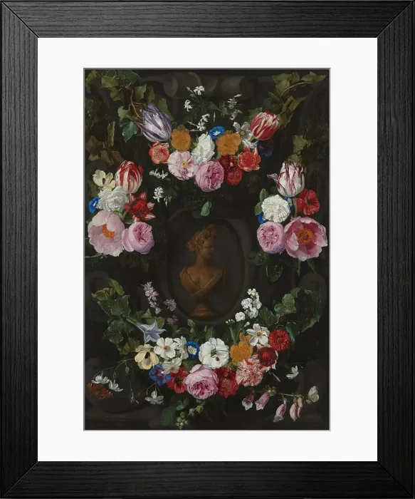 Framed Print : Cartouche Decorated with Swags and Sprays of Flowers, 1665. Creator: Jan Philips van Thielen Framed Print : Cartouche Decorated with Swags and Sprays of Flowers, 1665. Creator: Jan Philips van Thielen