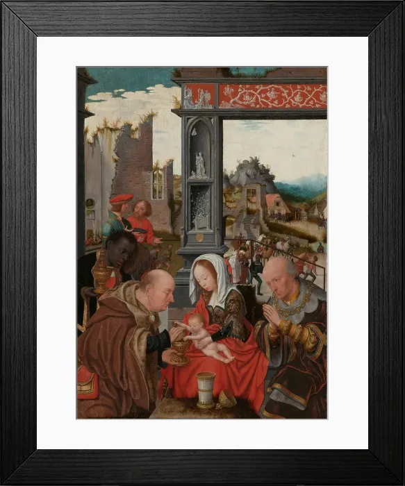Framed Print : The Adoration of the Magi, c.1520-c.1525. Creator: Jan Mostaert Framed Print : The Adoration of the Magi, c.1520-c.1525. Creator: Jan Mostaert