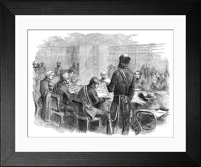 Framed Print : The Crimean Inquiry - Examination of the Earl of Lucan, 1856. Creator: Unknown Framed Print : The Crimean Inquiry - Examination of the Earl of Lucan, 1856. Creator: Unknown