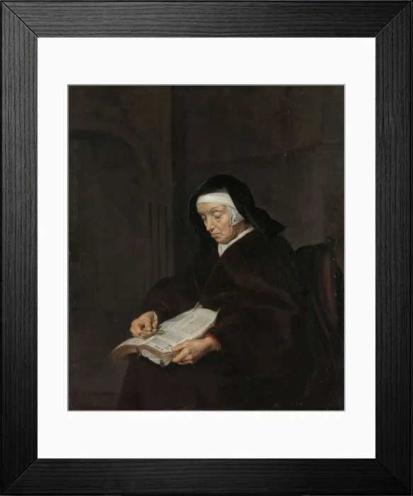 Framed Print : Old Woman Meditating, c.1661-c.1663. Creator: Gabriel Metsu Framed Print : Old Woman Meditating, c.1661-c.1663. Creator: Gabriel Metsu