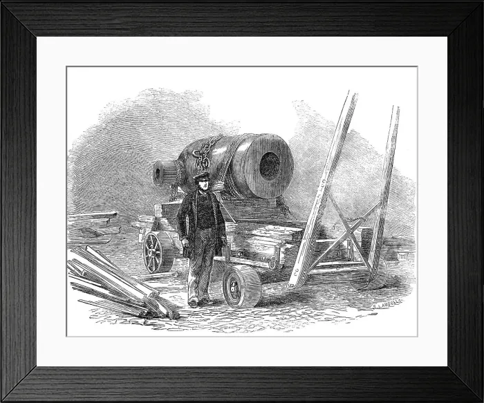 Framed Print : Large Mortar, cast at the Vauxhall Foundry, Liverpool, 1856. Creator: Ebenezer Landells Framed Print : Large Mortar, cast at the Vauxhall Foundry, Liverpool, 1856. Creator: Ebenezer Landells