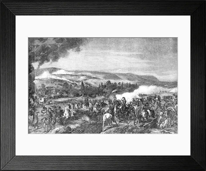 Framed Print : The Batte of the Alma - painted by Horace Vernet, 1856. Creator: Henry Duff Linton Framed Print : The Batte of the Alma - painted by Horace Vernet, 1856. Creator: Henry Duff Linton