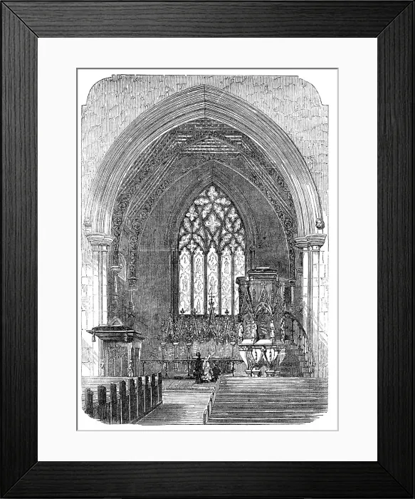 Framed Print : New Church of St. Saviour, Warwick-Road, Paddington - the Chancel, 1856. Creator: Unknown Framed Print : New Church of St. Saviour, Warwick-Road, Paddington - the Chancel, 1856. Creator: Unknown