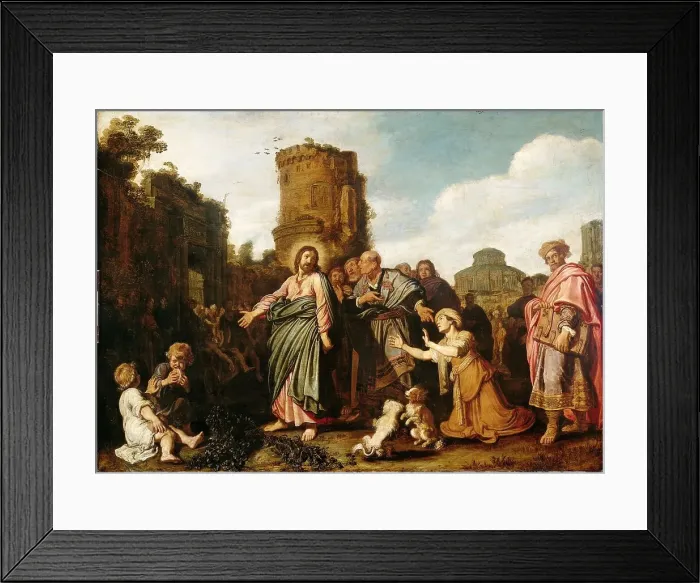 Framed Print : Christ and the Woman of Canaan, 1617. Creator: Pieter Lastman Framed Print : Christ and the Woman of Canaan, 1617. Creator: Pieter Lastman