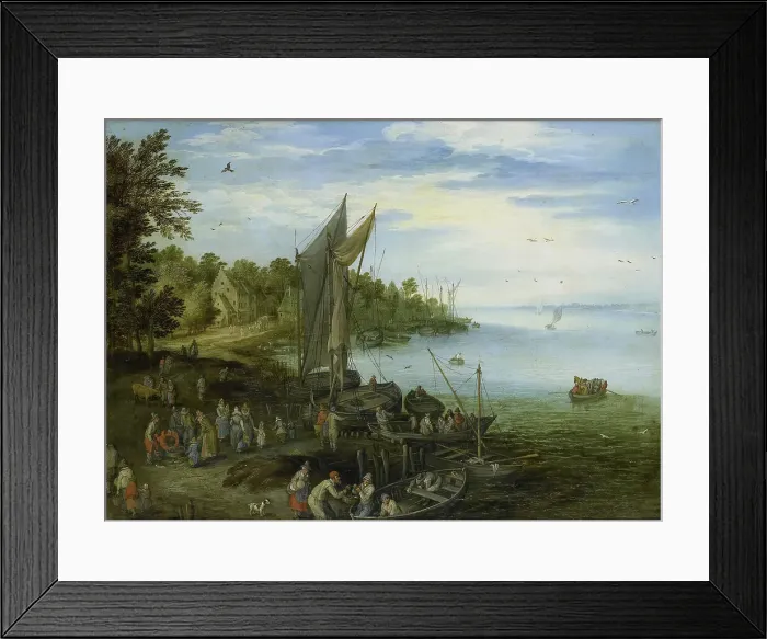 Framed Print : River Bank, 1600-1650. Creator: Unknown Framed Print : River Bank, 1600-1650. Creator: Unknown