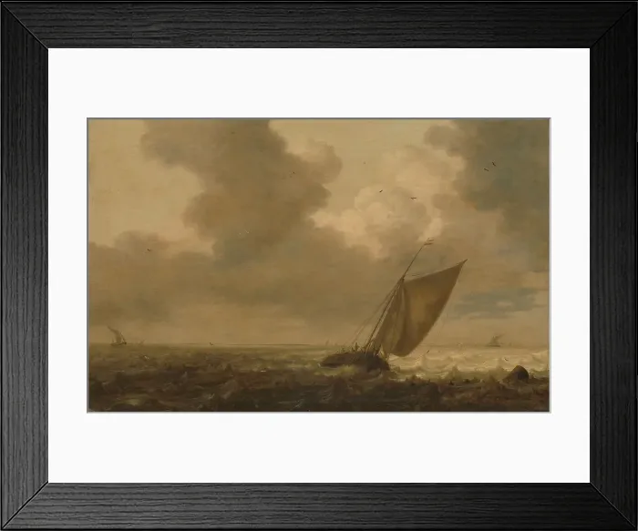 Framed Print : Fishing boat with the wind in the sails, 1625-1640. Creator: Pieter Mulier the younger Framed Print : Fishing boat with the wind in the sails, 1625-1640. Creator: Pieter Mulier the younger