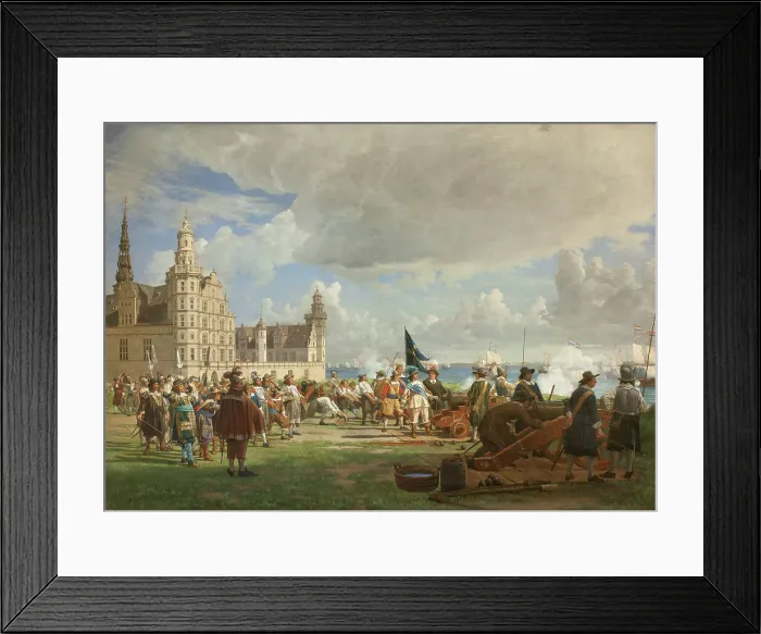 Framed Print : The Dutch fleet under Admiral Opdam passes the Sound on 29 Oct 1658 during the Swedish War, 1872. Creator: Johan Ludvig Gebhard Lund Framed Print : The Dutch fleet under Admiral Opdam passes the Sound on 29 Oct 1658 during the Swedish War, 1872. Creator: Johan Ludvig Gebhard Lund