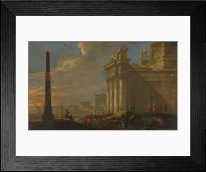 Framed Print : Italian harbor view, 1650-1689. Creator: Jacob van der Ulft Framed Print : Italian harbor view, 1650-1689. Creator: Jacob van der Ulft