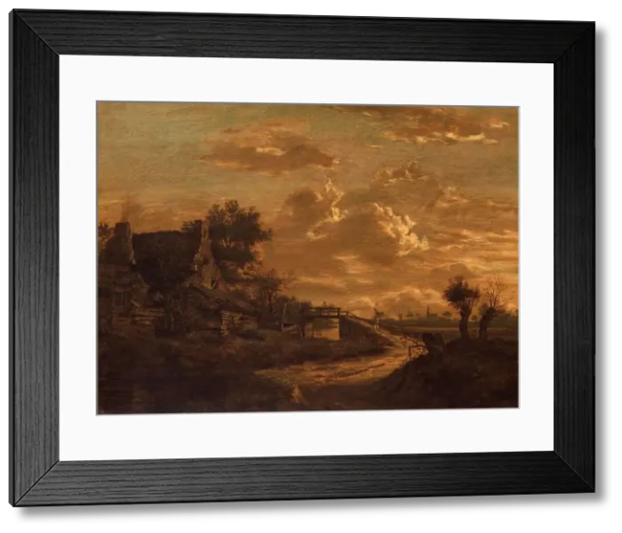 Framed Print : Landscape at Sunset, c.1654-c.1657. Creator: Rafael Govertsz Camphuijsen Framed Print : Landscape at Sunset, c.1654-c.1657. Creator: Rafael Govertsz Camphuijsen