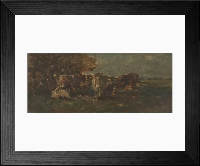 Framed Print : Dairy cows, 1870-1897. Creator: Willem Roelofs Framed Print : Dairy cows, 1870-1897. Creator: Willem Roelofs