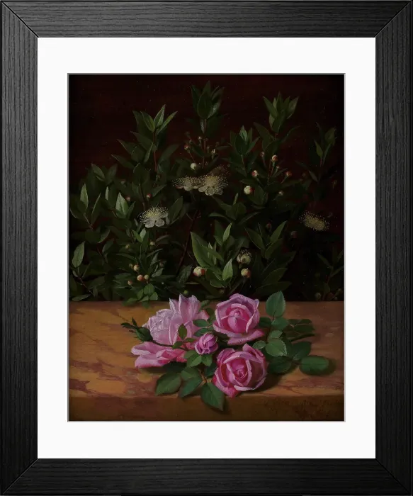 Framed Print : Roses and Myrtles, 1876. Creator: Otto Didrik Ottesen Framed Print : Roses and Myrtles, 1876. Creator: Otto Didrik Ottesen