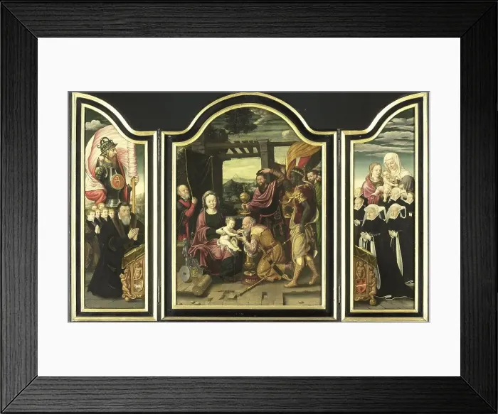 Framed Print : Triptych with the Adoration of the Magi, 1520-1600. Creator: Unknown