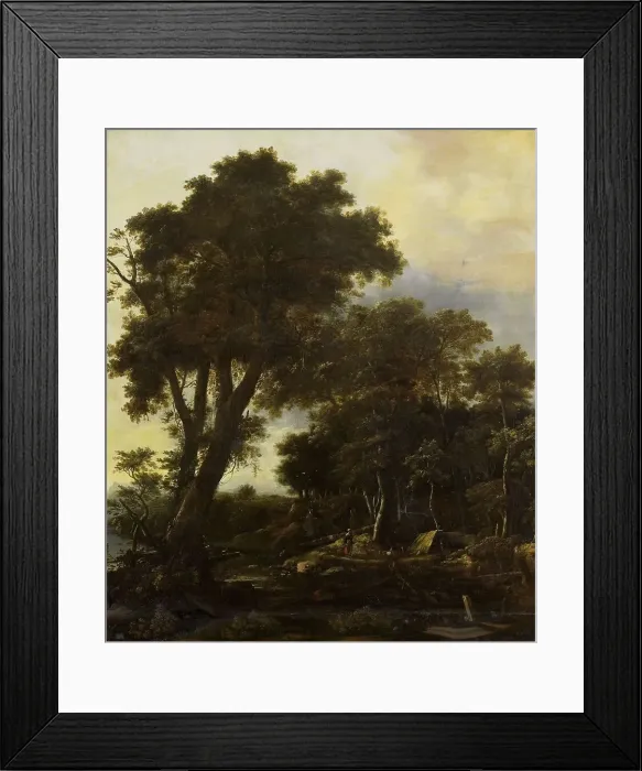 Framed Print : Forest landscape with lean-to, 1650-1692. Creator: Roelant Roghman Framed Print : Forest landscape with lean-to, 1650-1692. Creator: Roelant Roghman