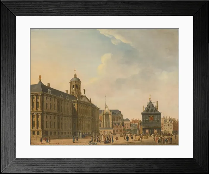 Framed Print : View of the Dam in Amsterdam, c.1750-c.1781. Creator: Jan Ekels the Elder Framed Print : View of the Dam in Amsterdam, c.1750-c.1781. Creator: Jan Ekels the Elder